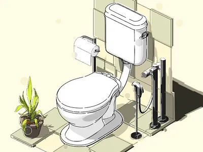 Toilet 3d animation blender motion graphics toilet