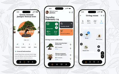App for home plants management branding flowers home screen indoor plant ios app mobile app plants plates product design smart home ui ux