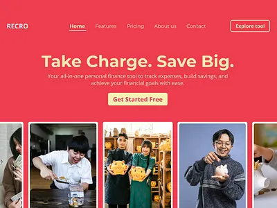 Finance tool website landing page design design figma finance tool landing page ui ux website design