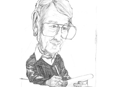 Johh Wooden Sketch caricature drawing sketch