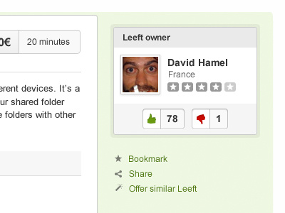 Leeft sidebar UI feedback leeftr sidebar ui