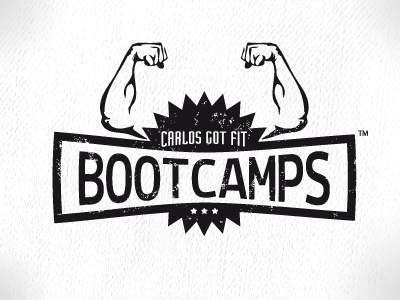 Carlos Got Fit bootcamps carlos fitness gym label logo vintage worn