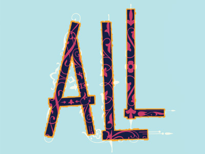 All custom type decorative type typography