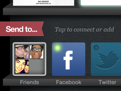 Send to Friends connect iphone social toggle