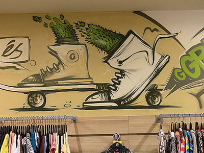 Contrabanda store bulgaria graffiti illustration mister ao