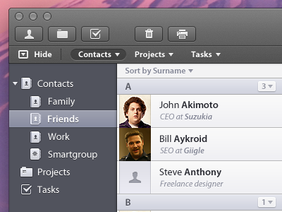 Sidebar contacts dark dektop icons osx sidebar ui