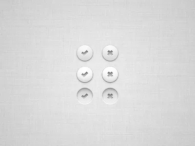 Vector UI Buttons (PSD) active button buttons cross design element hover interface normal photoshop psd tick ui user vector web