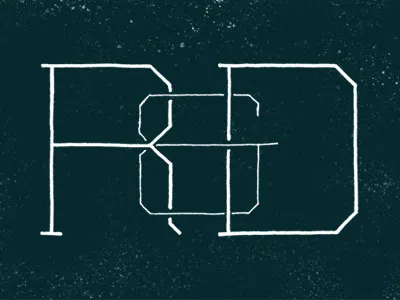 Research & Development label lettering logo sketch type typography