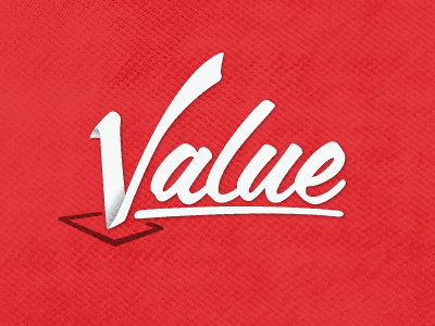 Value hand done icon logo type