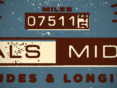 Signals Midwest Poster preview distress gigposter miles odometer poster screen print typography vintage