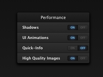 Settings css3 interface theatme