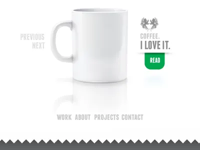portfolio site coffee logo mug portfolio zig zag