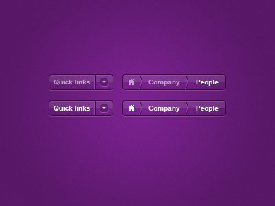 Crumbs breadcrumb dropdown home links navigation purple quick links ui web web design white