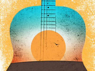 sunset gig poster illustration music poster sunset texture