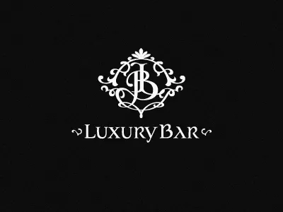 Luxury Bar black identity logo monogram white