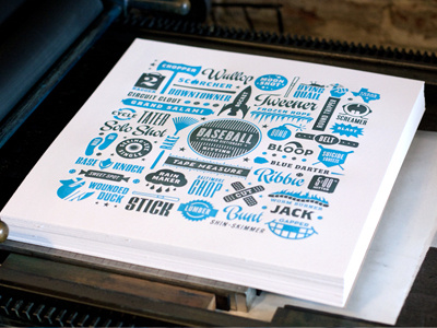 Baseball - Diamond Dictionary Print (Hitting) baseball blue gray hitting letterpress