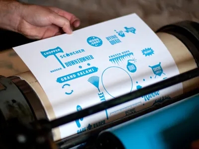 Baseball - Diamond Dictionary Print (Blue Plate) baseball blue hitting letterpress