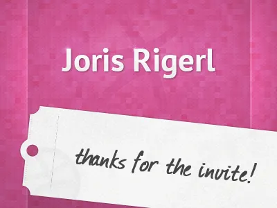 Thanks for the invitation! invite pink pixel thanks