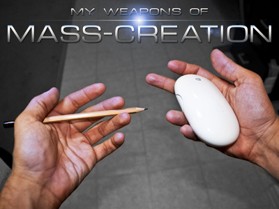 My Weapons of Mass-Creation camera hands layers pencil photography photos photoshop portfolio self weapons of mass creation