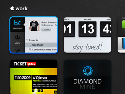 paranoida.com - my personal portfolio black blue interface portfolio thumbs ui