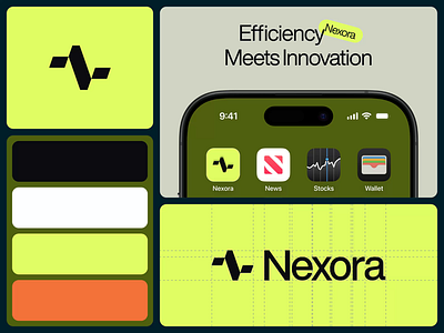 Nexora - Branding Concept ads app brand design branding branding identity design graphic design green logo logo design marketing mockup saas ui ux uxerflow visual identity