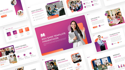 Edusans Presentation branding design education elegant graphic design kids powerpoint presentation school teacher template university