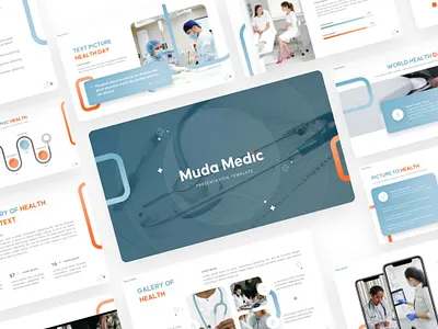 Muda Medic Presentation branding clinic design doctor elegant graphic design health hospital medical nurse powerpoint presentation template