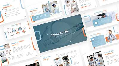 Muda Medic Presentation branding clinic design doctor elegant graphic design health hospital medical nurse powerpoint presentation template