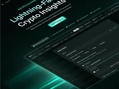 Redesign kaito.ai ai crypto fui futuristic glow green landing page modern news simple ui web design web3