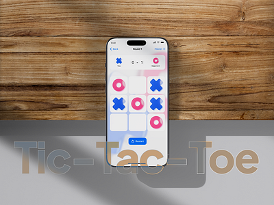 Tic-Tac-Toe game 3d game mobile application mobile game tic tac toe ui