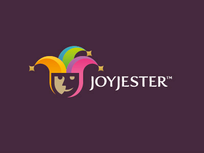 Joyjester bright color colorful fun happy jester joker joy logo matjak