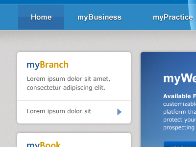 myBranch minimalist navigation ui web