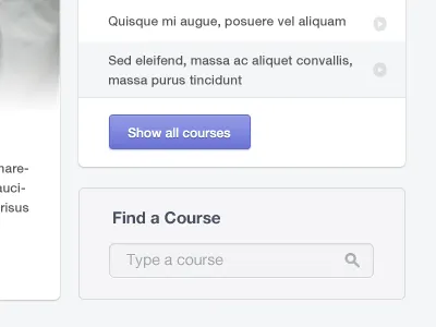 Find a course minimalist search box ui