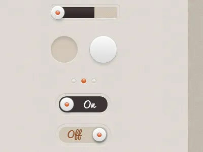 Zen Elements 2 brown buttons interface light orange tan ui