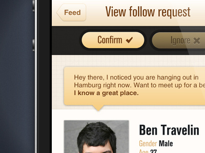 View Follow Request beige brown iphone retina ui