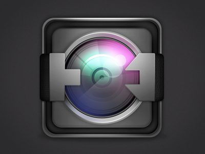 Icon blue camera green icon icons lens metallic pink psd purple reflection shiny