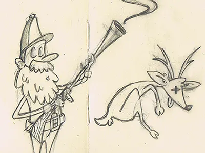 The Hunter illustration sketch