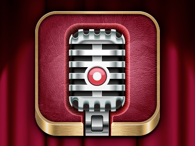 Mic app 3d illustration red texture