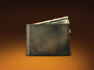 Wallet dollar icon money realistic wallet