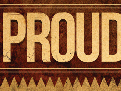Proud to Support brown eroded grunge proud radio rodeo support tan team