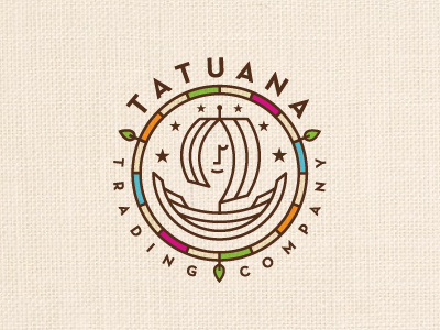 Tatuana Trading Company boat chcolate fair farmer guatemala hispanic identity latino logo logotype organic ship spices tatuana tea trade trading witch