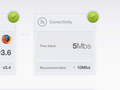 Setup Page - Connectivity Status connectivity setup status