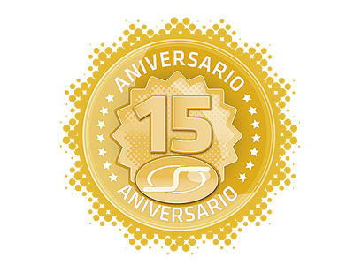 Sensey 15 Aniversary graphic stamp vector