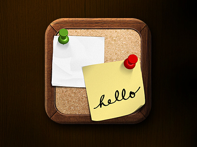 App icon for contest cork icon notes pins tackboard