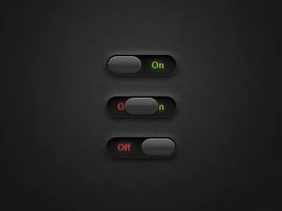 On/Off Sliders - Free PSD free leather light off on psd slider sliders toggle toggles