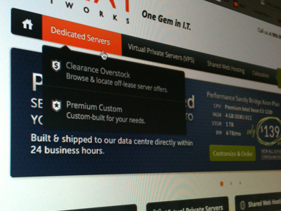 Sneak Peek - New Website dropdown gray green hosting orange purple ui web design