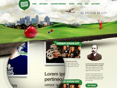 Atlanta Bocce League - Website atlanta bocce city design dirt earth grass green nocce scumorphic sport sports ui web website