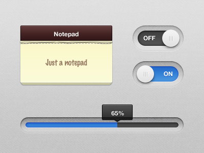 Some UI Elements buttons interface notepad preloader radio tooltip ui