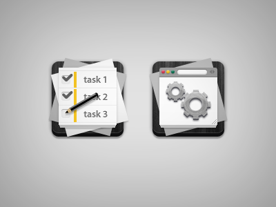 Icon set calendar clock cogs icon pencil taks ui website