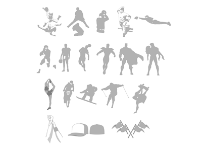 Clipart Vol. 1 baseball comics extreme football ski sports super heros